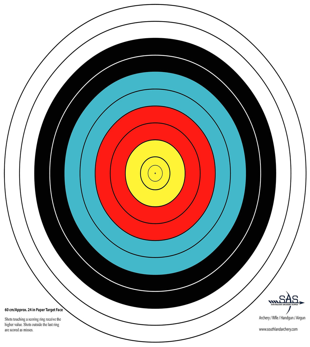 SAS 10-ring target face 60cm for archery training and consistent scoring practice.