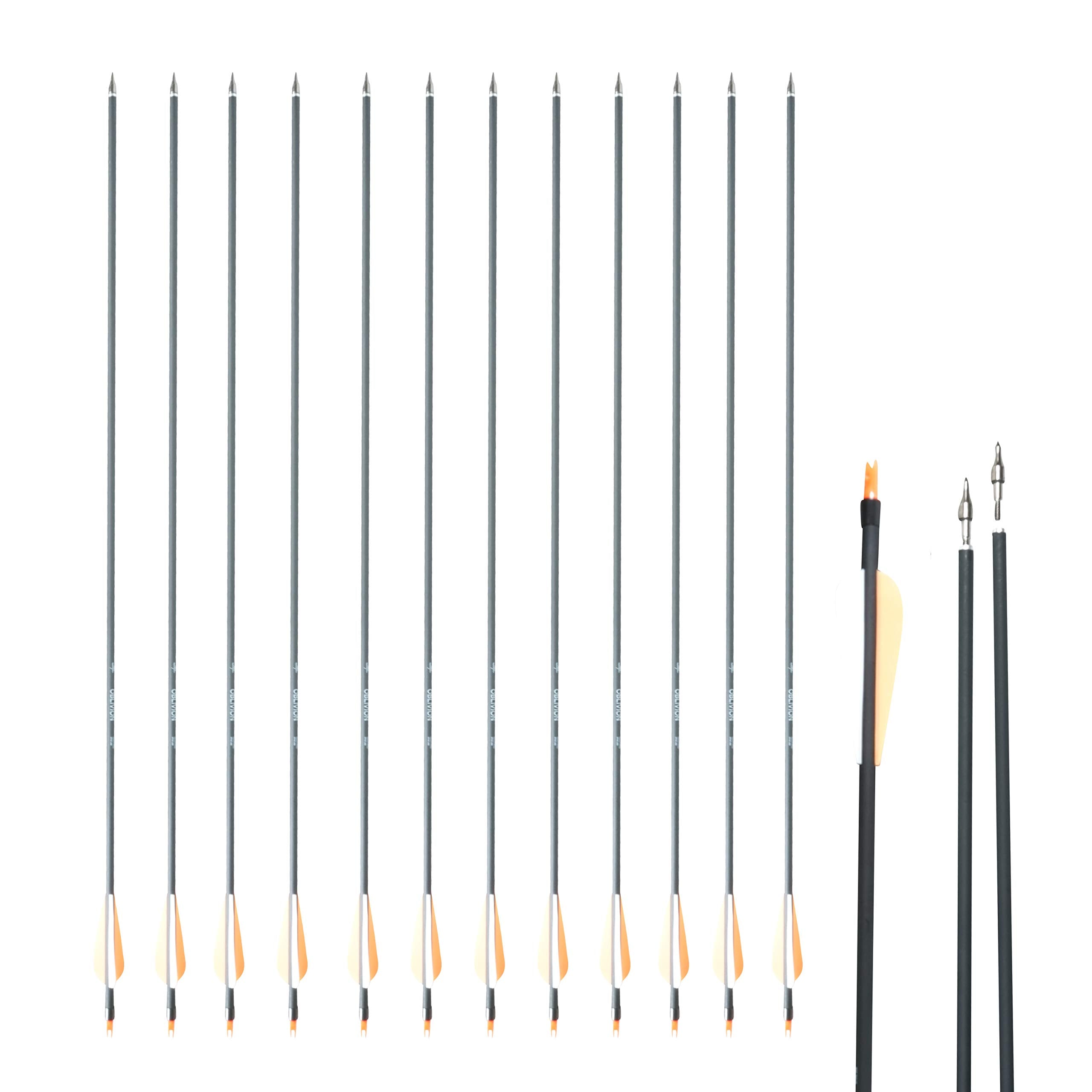 SAS Oblivion 30in carbon arrow with 3-inch vanes for precision practice.
