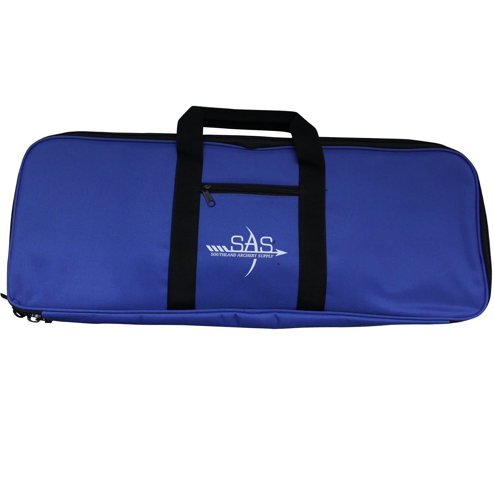 SAS Recurve Takedown Bow Case blue side pocket shows accessory storage.
