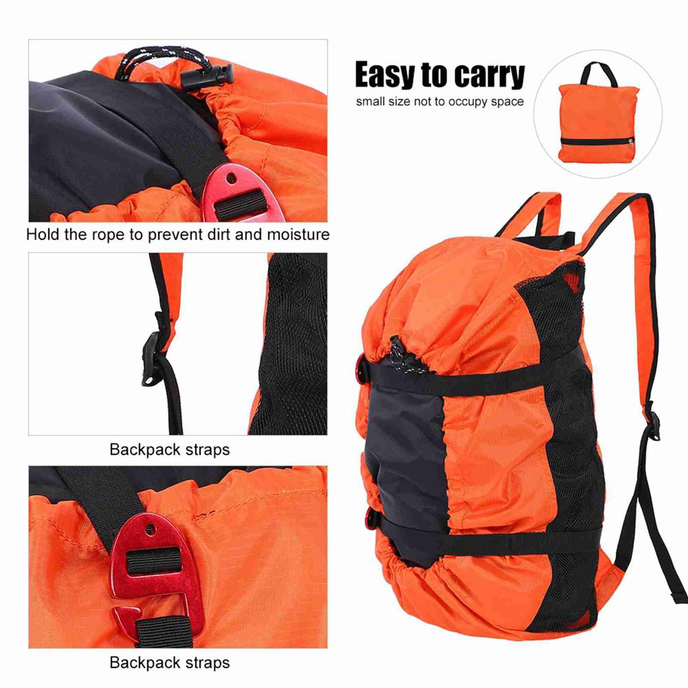SASKATE orange strap close-up shows secure handling during hikes.