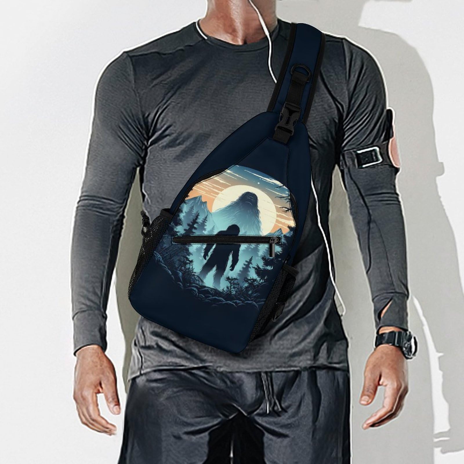 Sasquatch Bigfoot sling bag versatile design complements outdoor and urban outfits