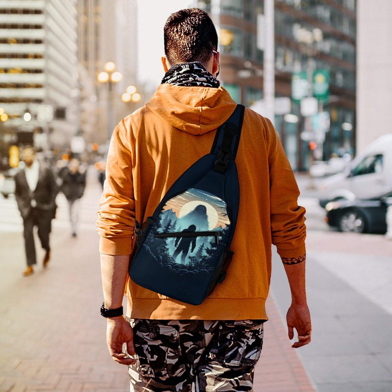 Sasquatch Bigfoot sling bag makes a thoughtful gift for travelers