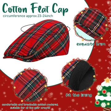 Close-up of red plaid fabric and hard brim