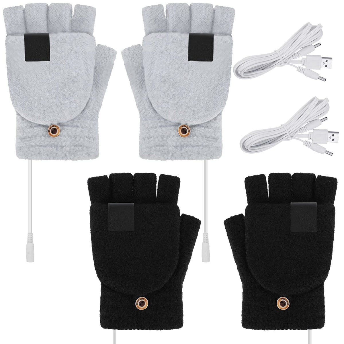 Satinior USB heated gloves black-pair ready for cozy typing sessions
