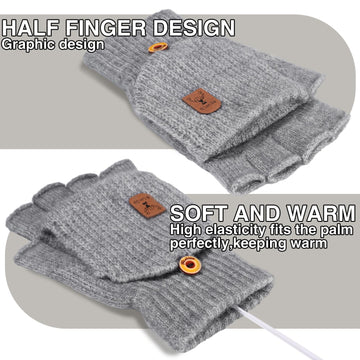 SATINIOR half-finger design heated gloves enable easy grip and warmth