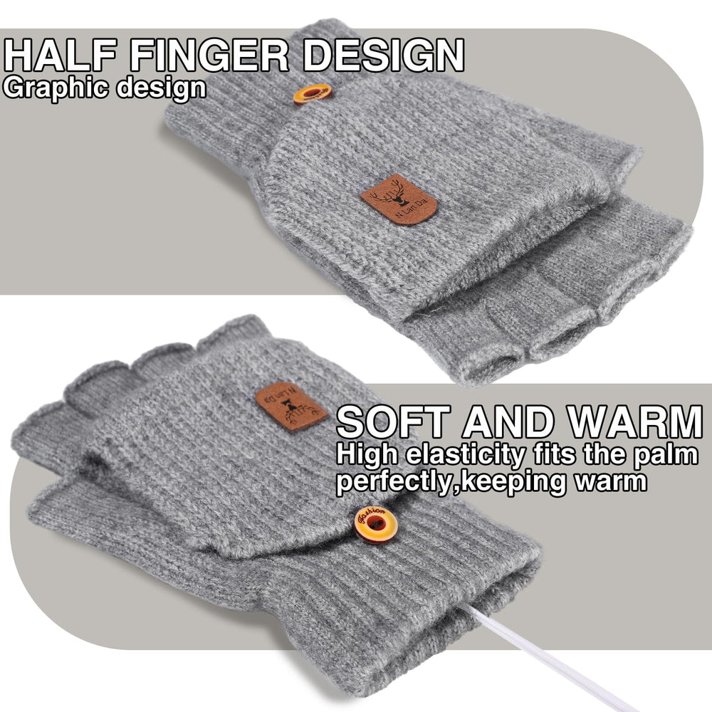 SATINIOR half-finger design heated gloves enable easy grip and warmth