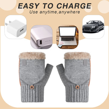 SATINIOR USB Heated Gloves packaging shows color options and practical warmth.