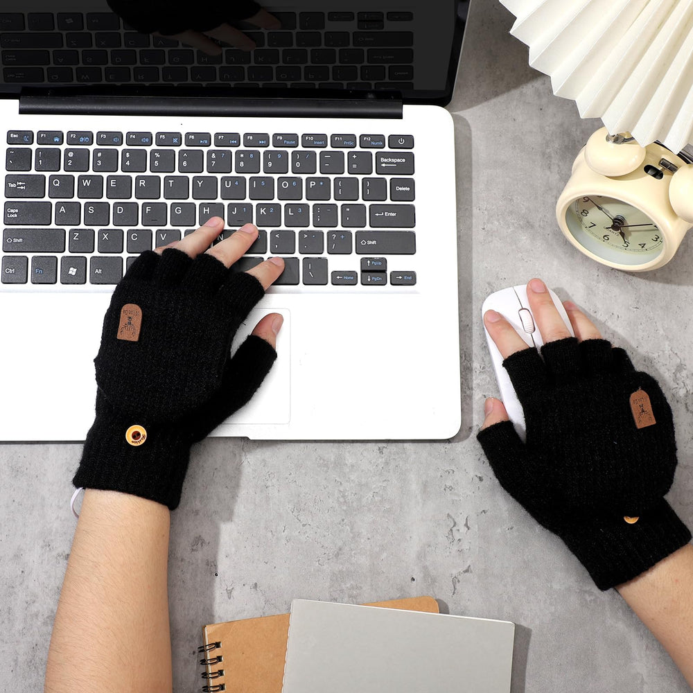 SATINIOR soft-elastic fabric heated gloves provide comfortable all-day wear