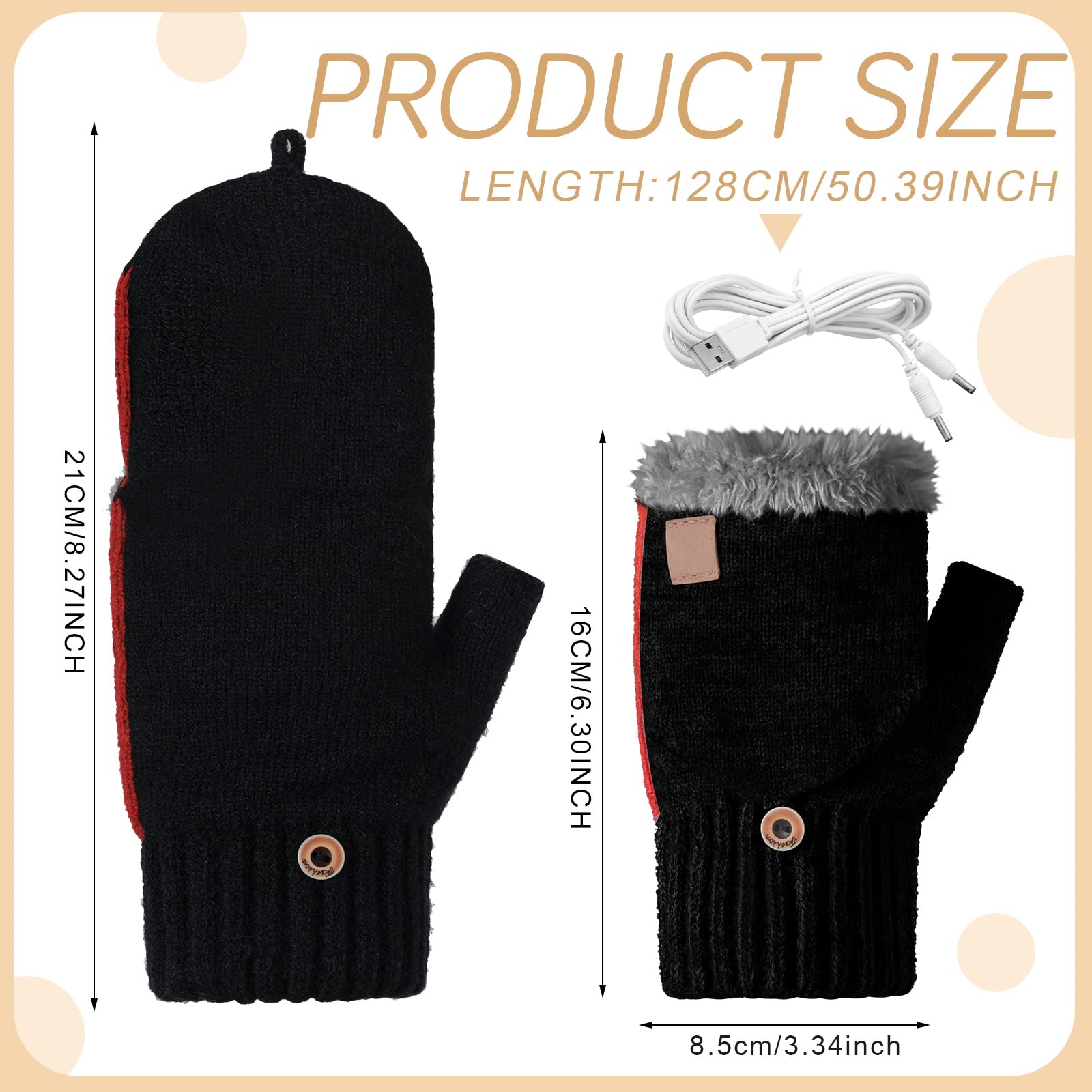 SATINIOR USB Heated Gloves typing function enables easy control while staying warm.