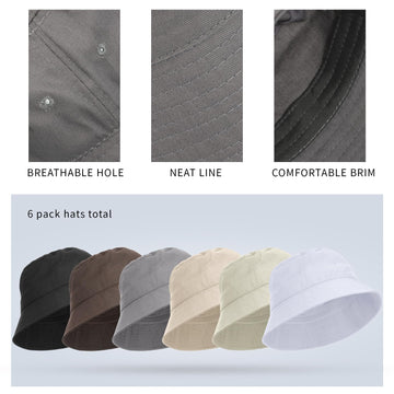 SATINIOR bucket hat gray - breathable cotton sun hat for men and women