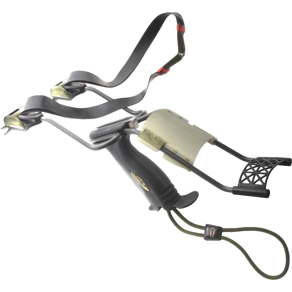 Saunders Falcon X wristrocket with case demonstrating ergonomic grip for comfortable handling and safe transport.