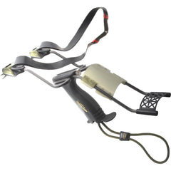 Saunders Falcon X wristrocket with case demonstrating ergonomic grip for comfortable handling and safe transport.
