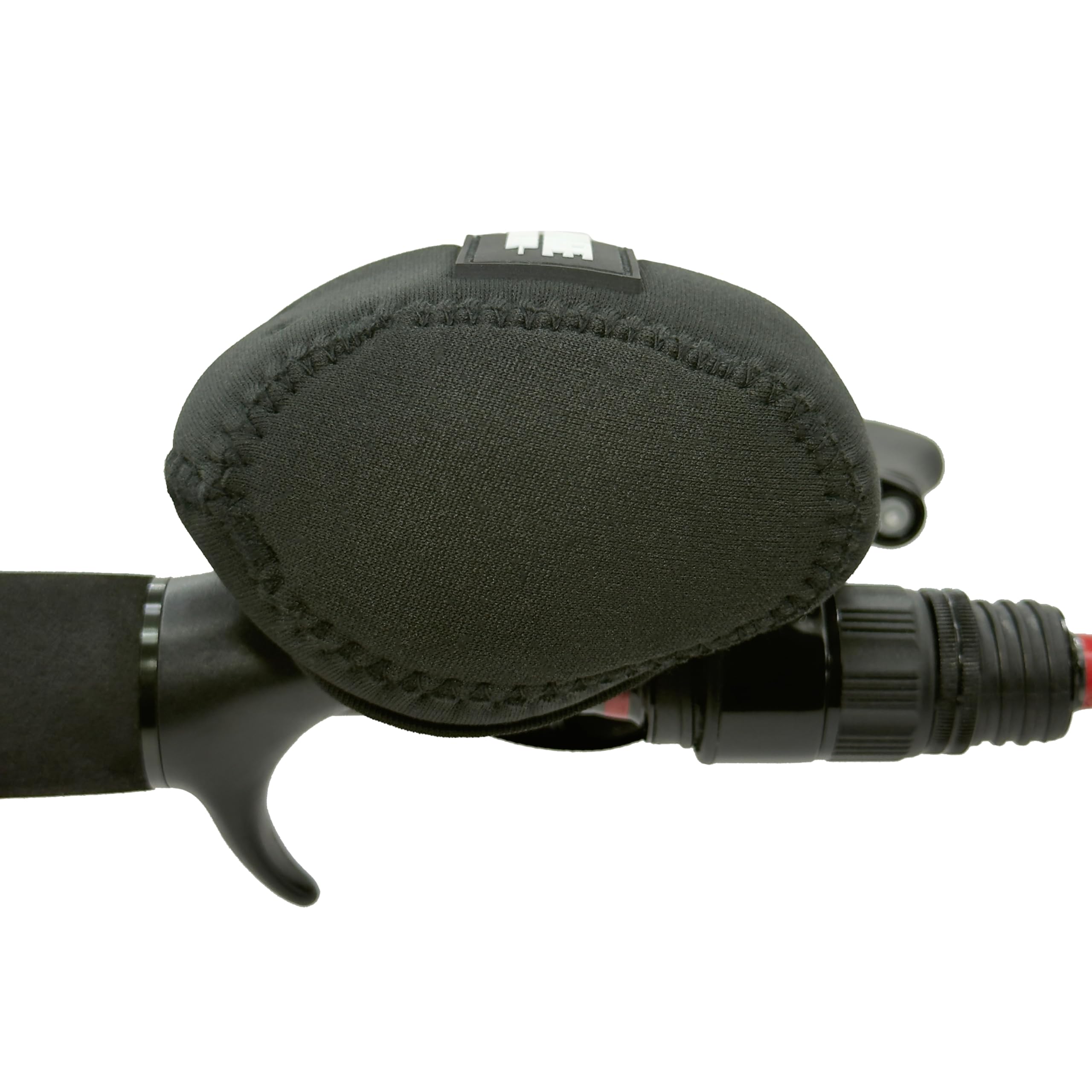 Savage Angler neoprene reel sleeve shows thick material for safe reel storage.