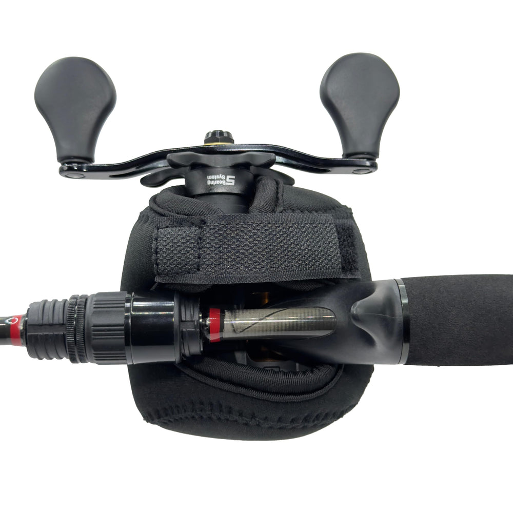 Savage Angler reel cover provides dust protection for internal reel components.