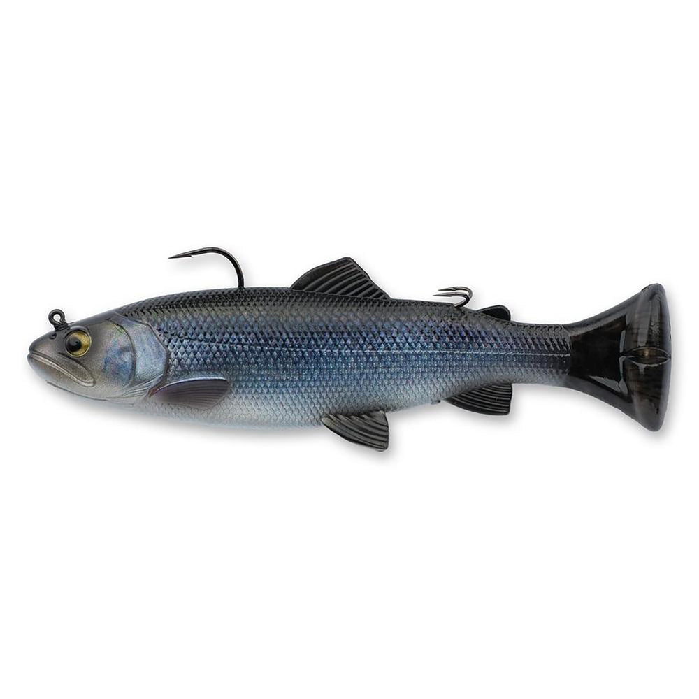 Savage Gear 3D Pulse Tail Trout RTf 6in hitch front view showing lifelike action