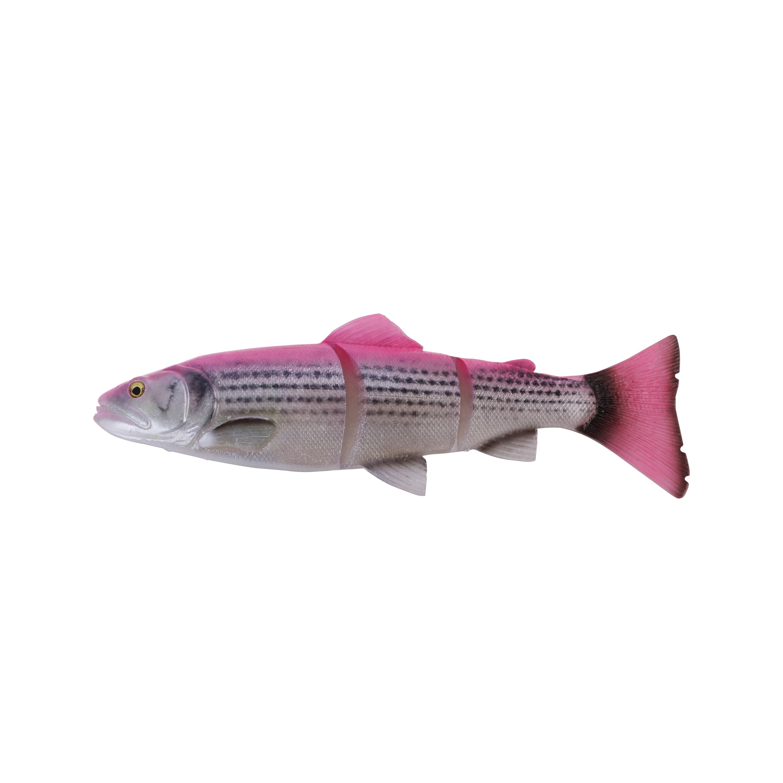 Savage Gear 3D Line Through Trout pink back mullet monster in action for big game fishing