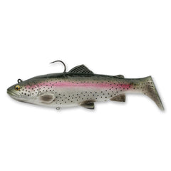 Savage Gear 3D Real Trout bait front view, lifelike realism to entice trophy fish at distance.