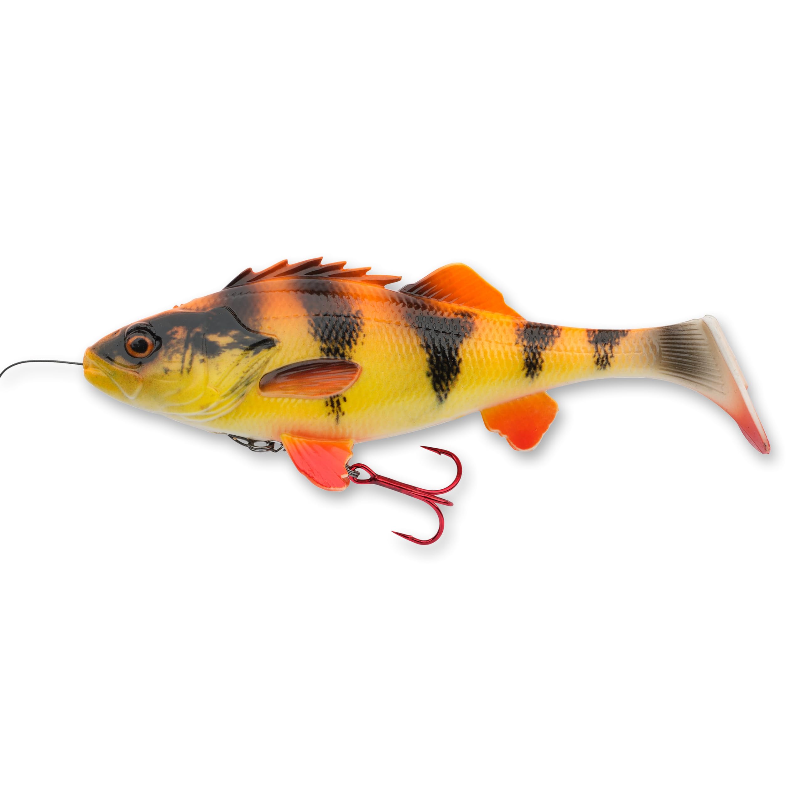Savage Gear 4D Line Thru Perch albino lure with photoreal finish attracting predators