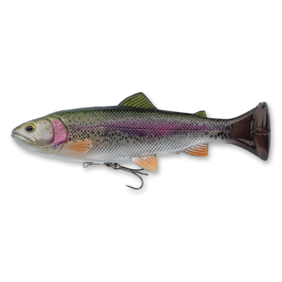 Savage Gear 4D Pulse Tail Line Thru Trout lure in Ghost Trout, ideal for big-fish encounters.