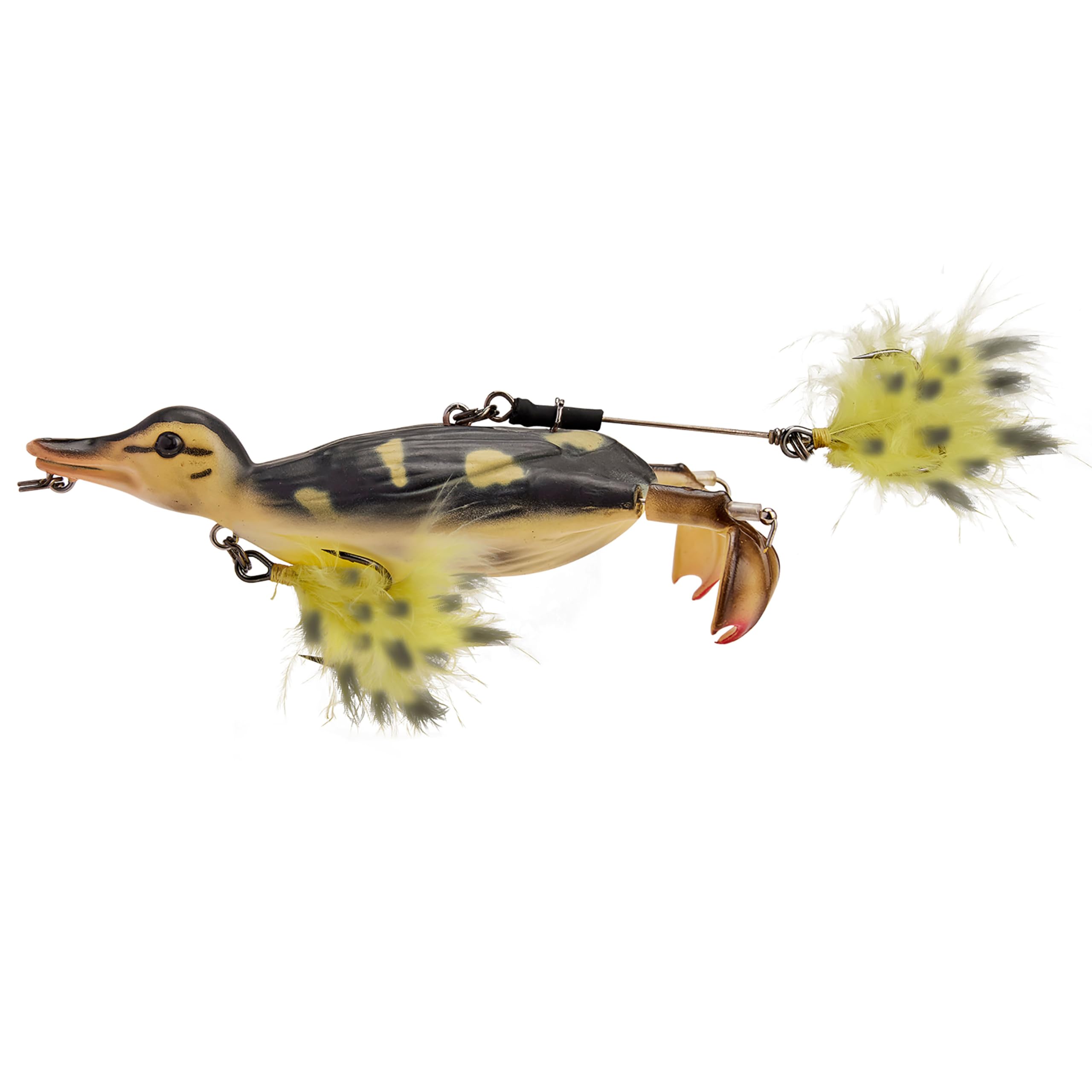 Savage Gear Duck Lure Wood Duckling topwater action entices long-distance strikes.
