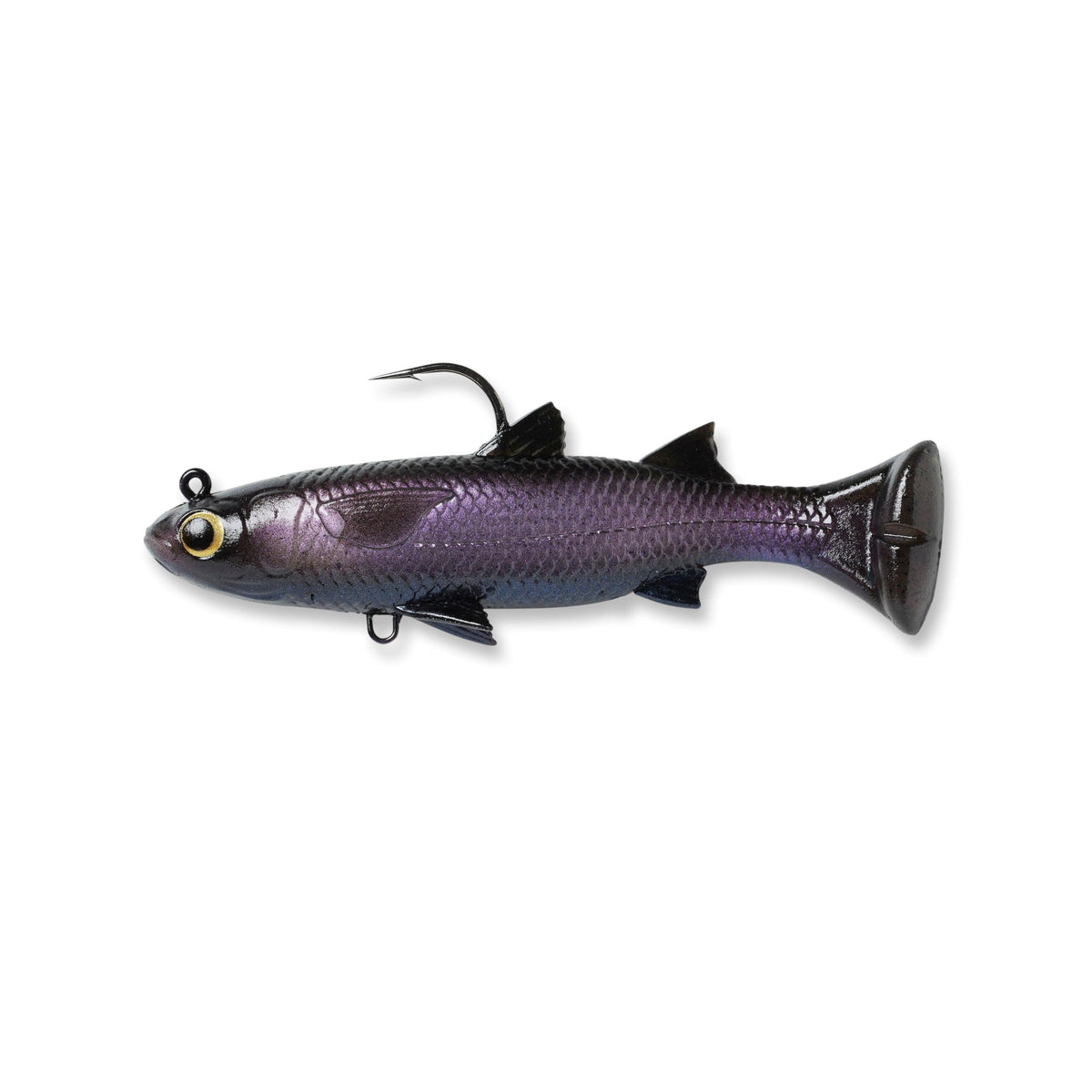 Savage Gear Pulse Tail Mullet RTF lure in Dark color (3/8 oz) with built-in rattle and lifelike tail action
