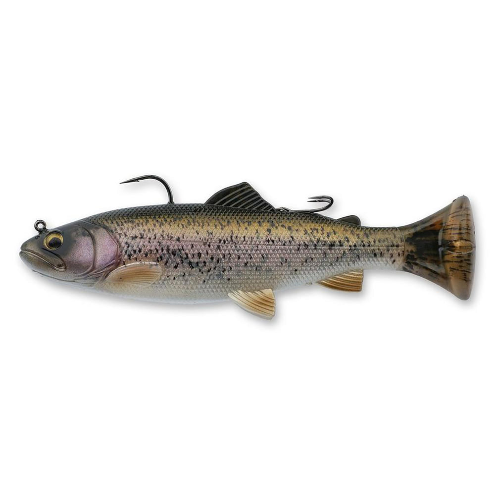 Savage Gear Pulse Tail Trout RTF in Ghost Trout for lifelike trout action.