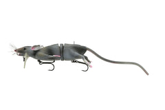 Savage Gear R-300-GY 3D rat bait in gray showcasing lifelike movement to lure large predators.