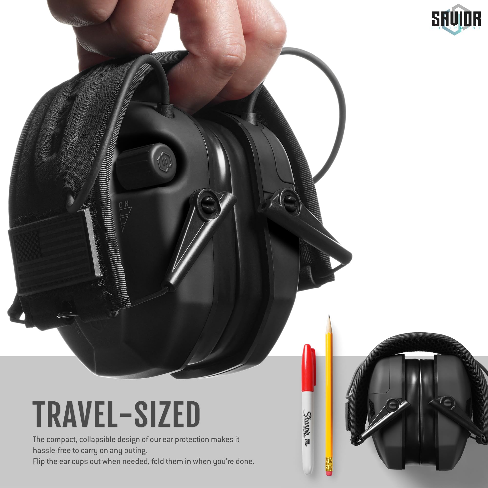 Batteries included with the Apollo earmuffs for immediate use.