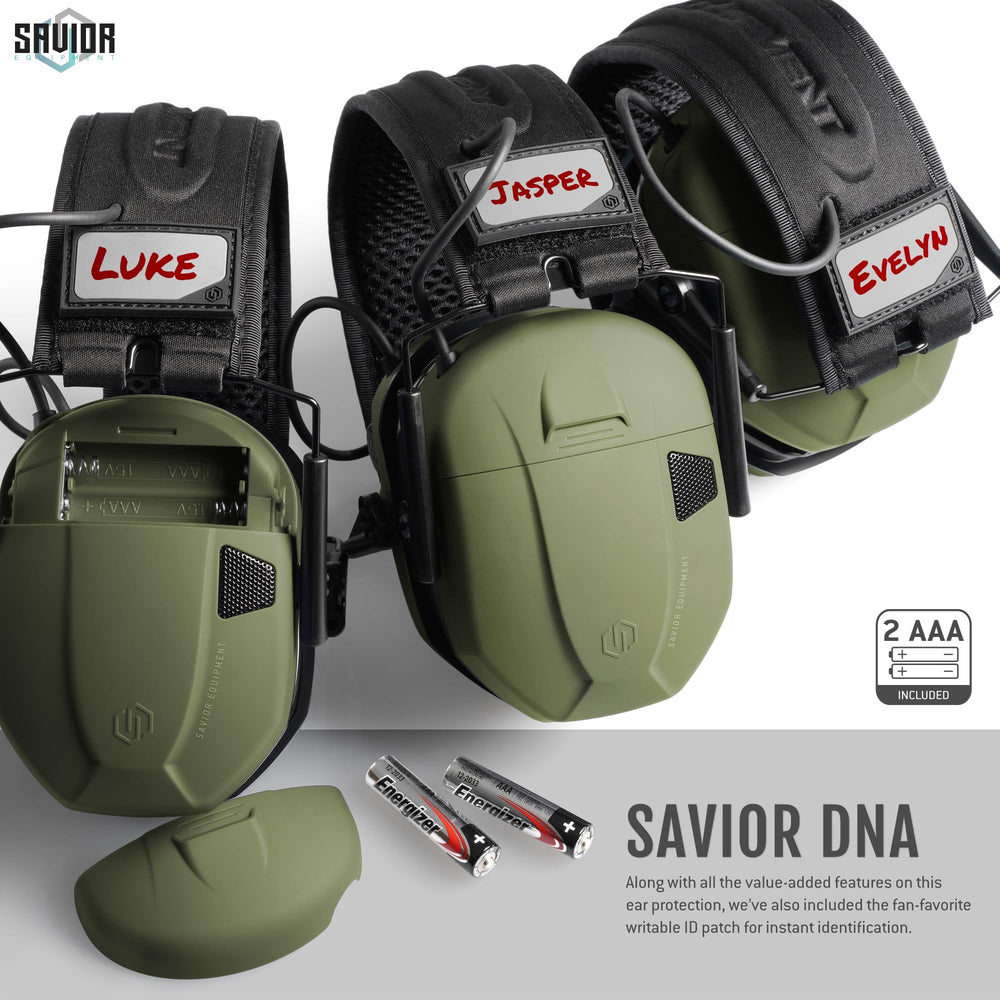 Savior Equipment Apollo earmuffs include battery compartment for rapid use.