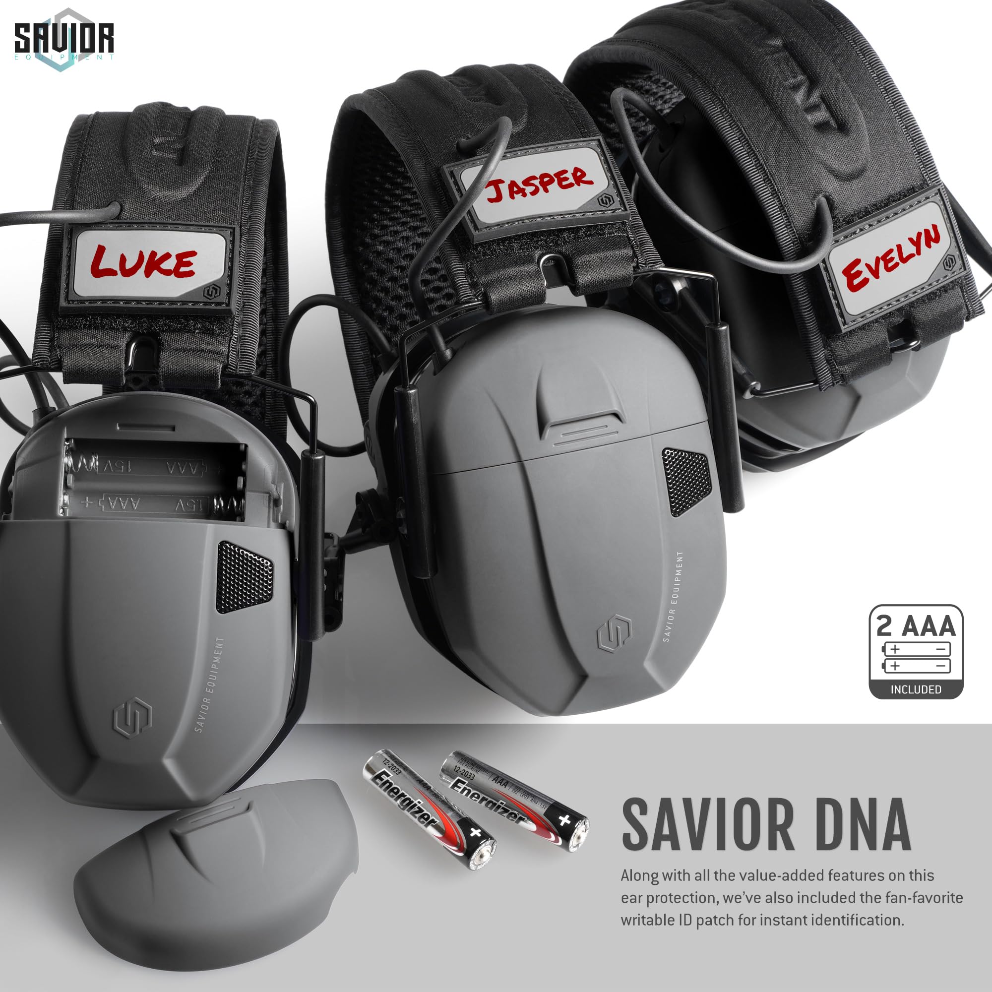 Savior Equipment Apollo ear muffs bundle includes batteries and gel pads for ready-to-use protection.