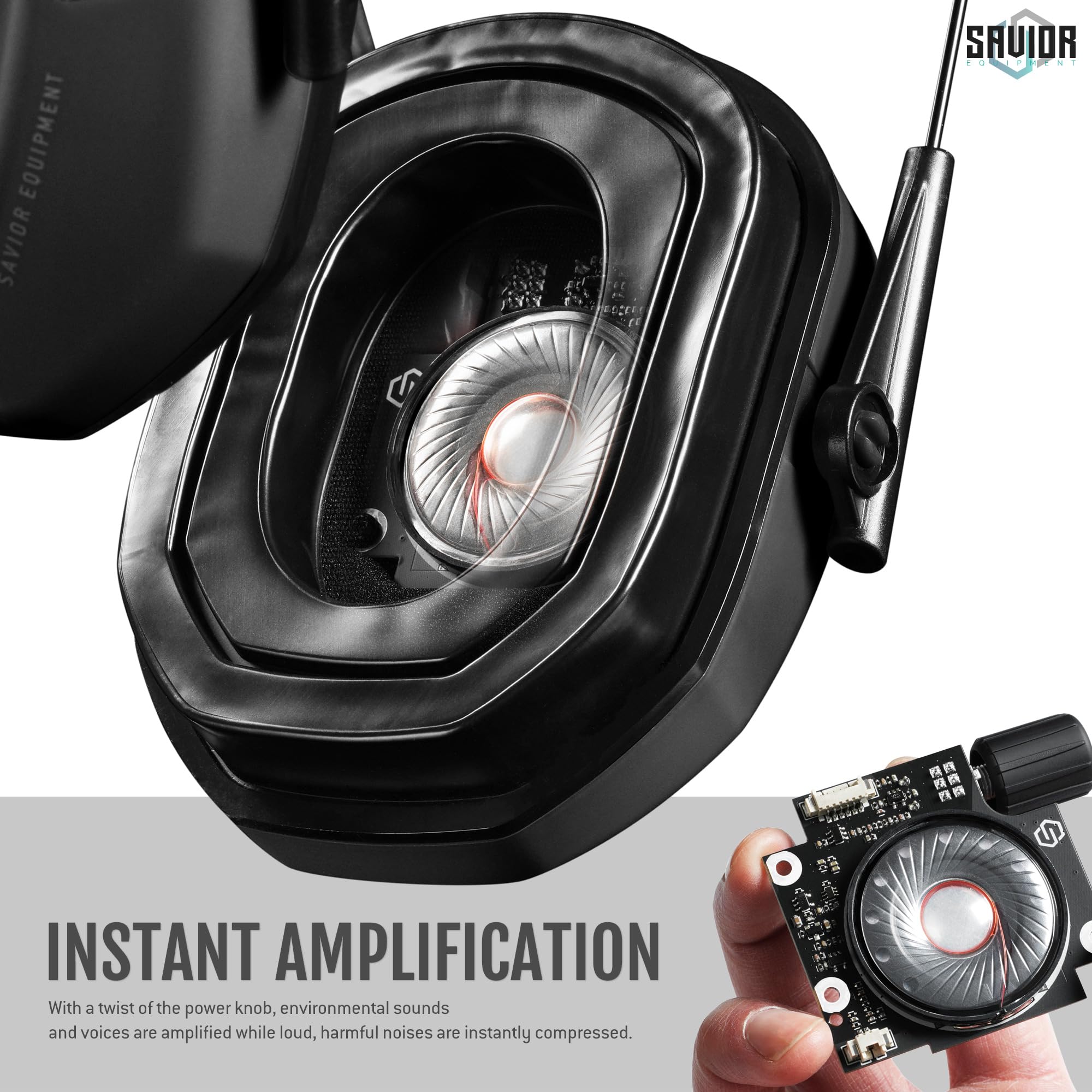 Savior Equipment Apollo gel ear pads provide cooling comfort for extended wear.