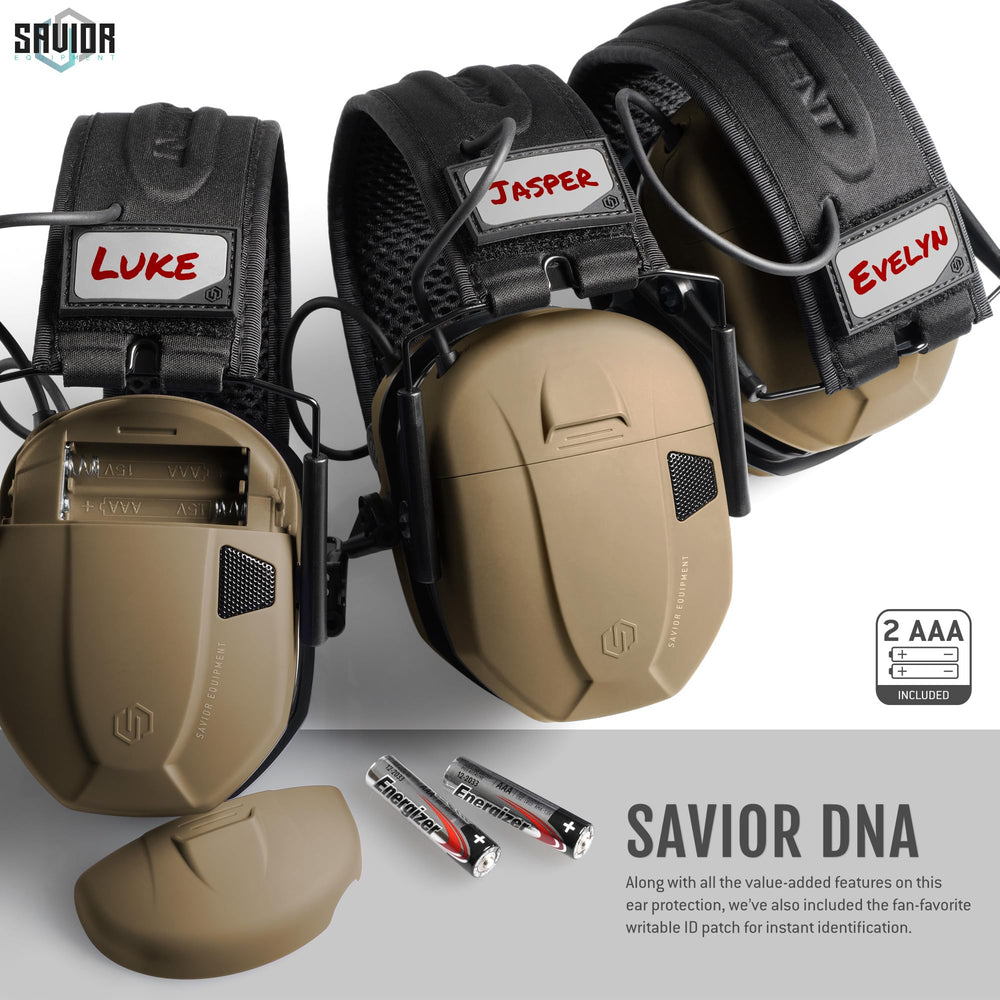 Savior Equipment Apollo earmuffs include batteries for immediate operation