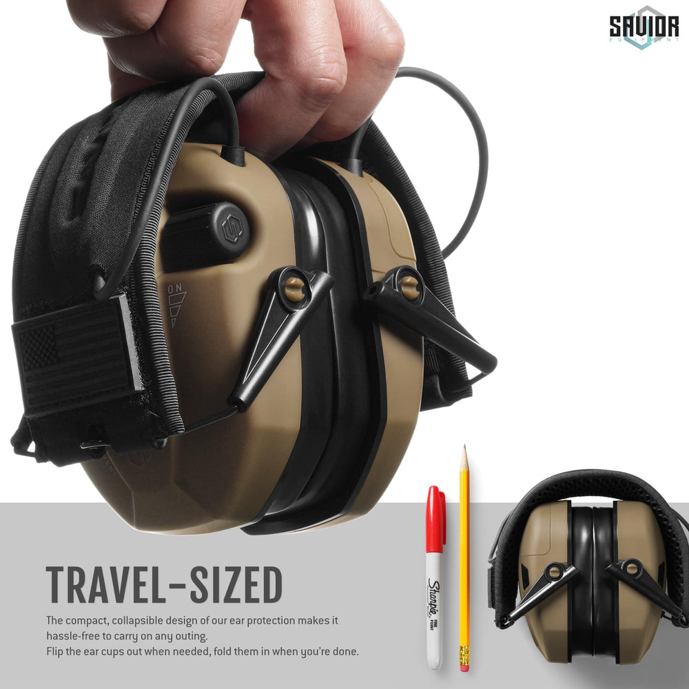 Savior Equipment Apollo earmuffs on/off knob enables easy amplification control