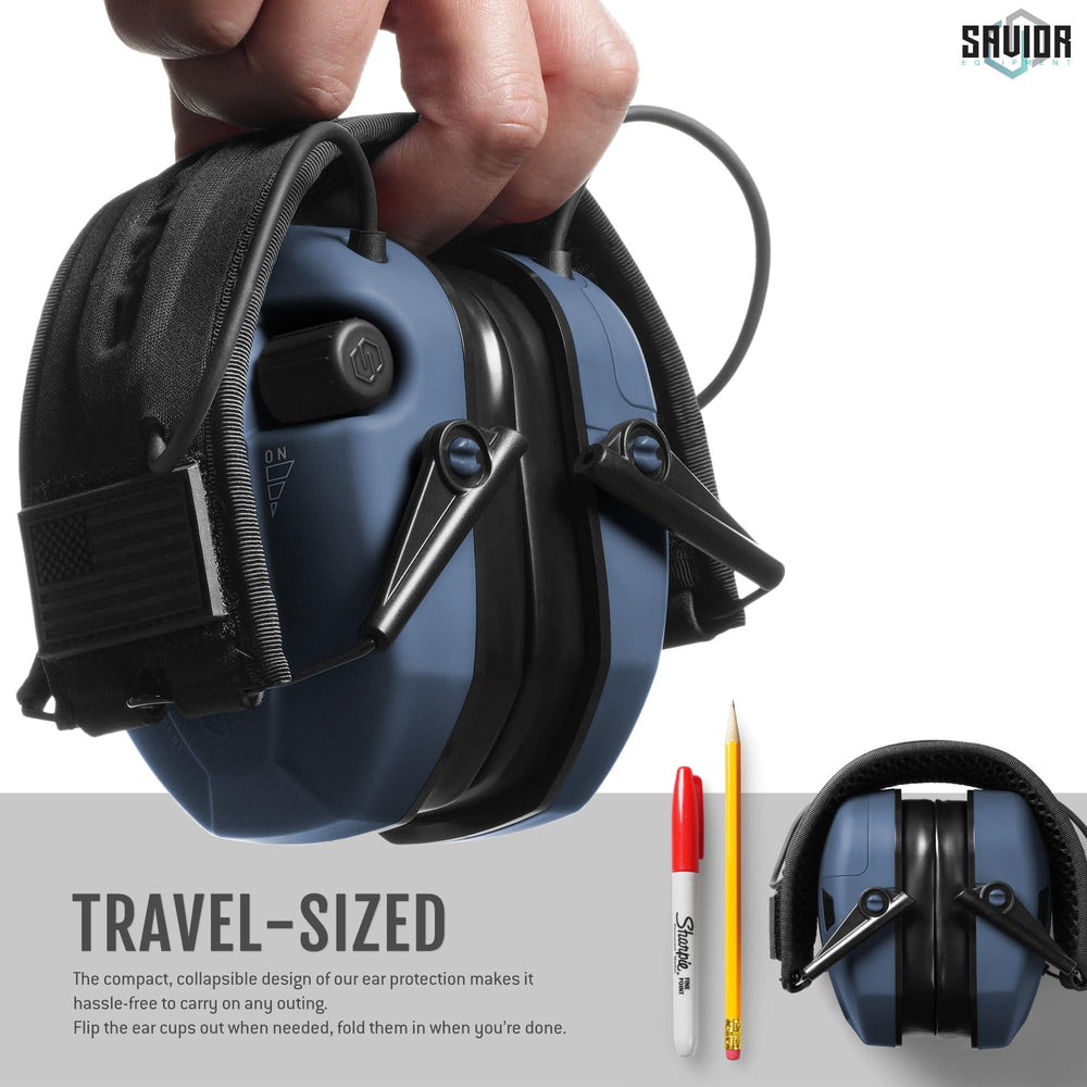 Savior Equipment Apollo ear muffs left-side volume knob for easy control of amplification.
