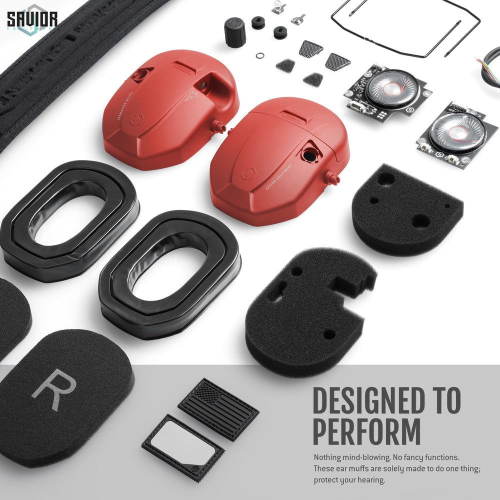 Savior Equipment Apollo earmuffs in range setup for hearing protection