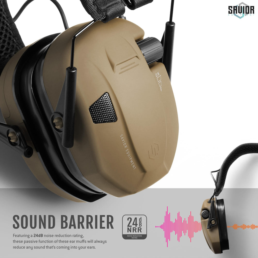 Savior Equipment Apollo earmuffs side view shows adjustable headband for all sizes