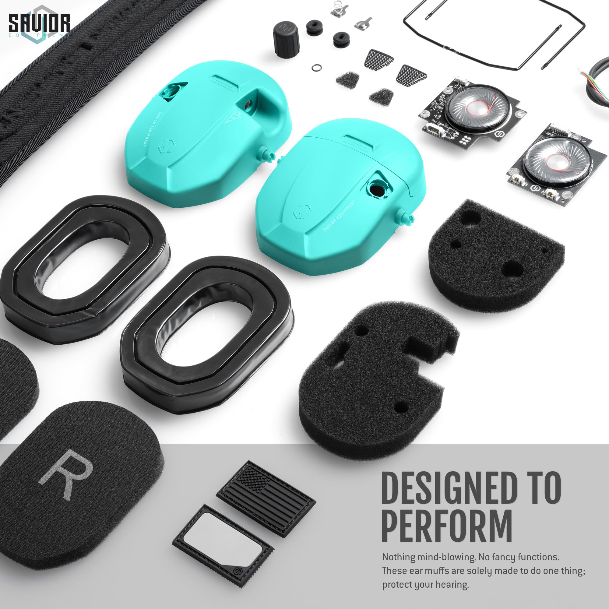 Savior Equipment Apollo earmuffs teal warranty information adds confidence and support