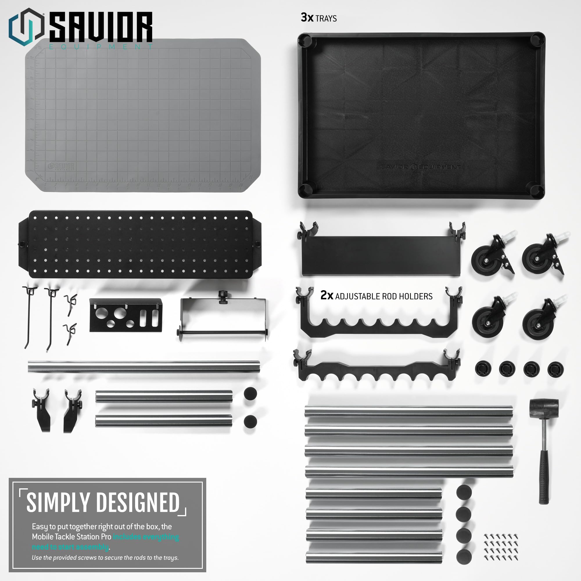 Savior Equipment Mobile Tackle Station in home setup keeps gear neatly organized.