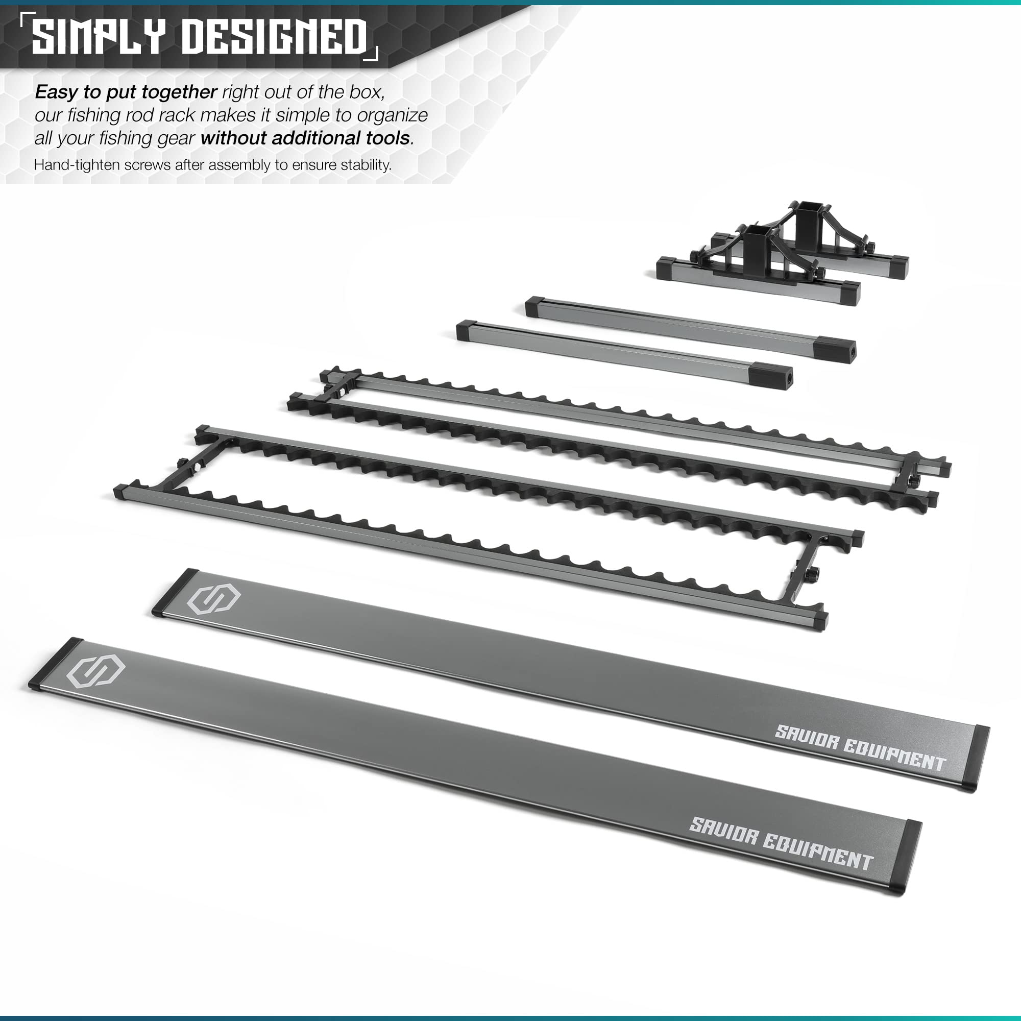 Savior Equipment rod rack bracket closeup underscores lightweight resilience and reliable joints