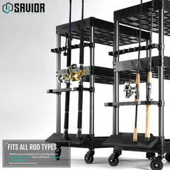 3-level fishing gear storage and prep station