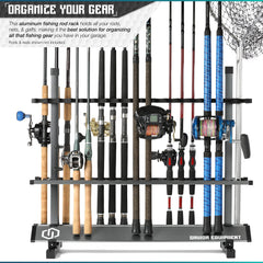 Savior Equipment rod rack gray side view for garage organization