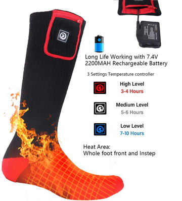 SAVIOR HEAT battery pack shows 7.4V 2200mAh power for extended warmth.