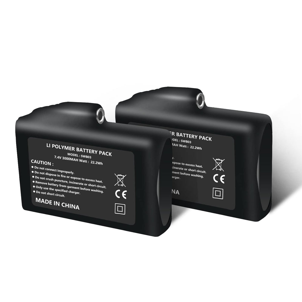 SAVIOR HEAT 7.4V 3000mAh battery front view for durable heated wearables