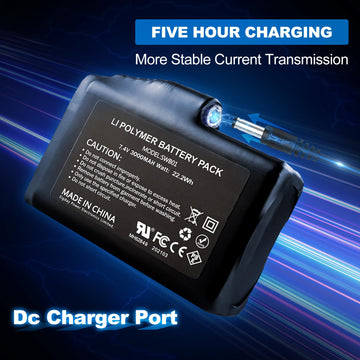 SAVIOR HEAT 7.4V 3000mAh battery rear view showing slim profile