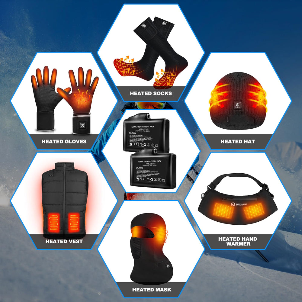 SAVIOR HEAT battery on table highlights compact design for portable warmth