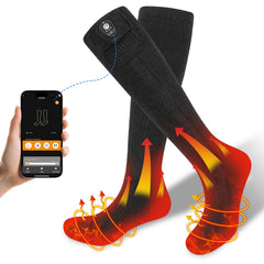 SAVIOR HEAT app-controlled heated socks offer precise temperature control for chilly outdoor activities