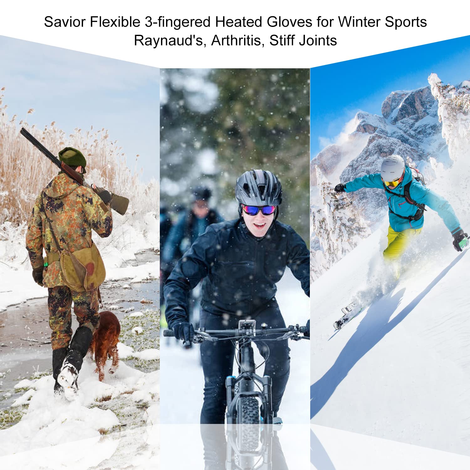 SAVIOR HEAT battery pack powers long-lasting warmth for winter activities.