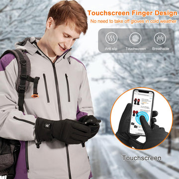 Savior Heat heated glove liner with touchscreen-compatible thumb, index, and middle fingers.