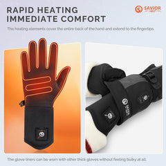 Savior Heat glove liners touchscreen compatibility use phones without removing gloves.