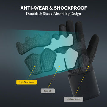 SAVIOR HEAT gloves back protection features 3D PVC for impact absorption.